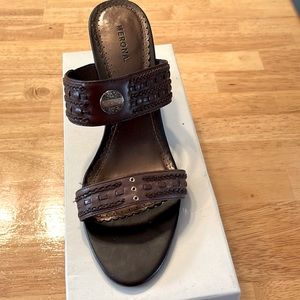 Merona brown backless heels size 9